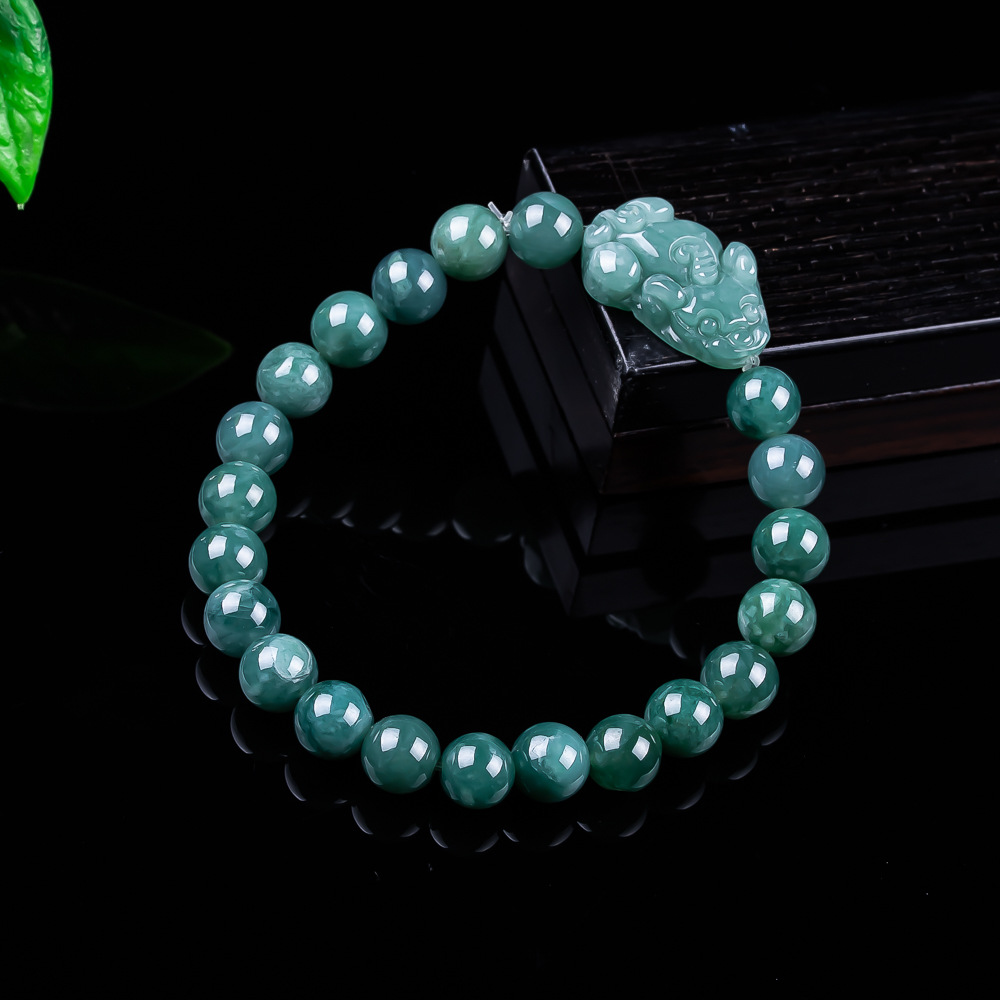 Vintage Item - Pulseira Pixiu de Jadeíta Birmanesa Natural,