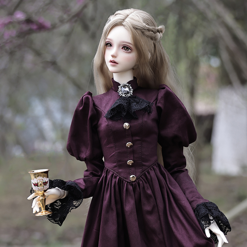Vintage Toy Collector - Elina-Vintage Aristocratic Purple Dress Resin Art