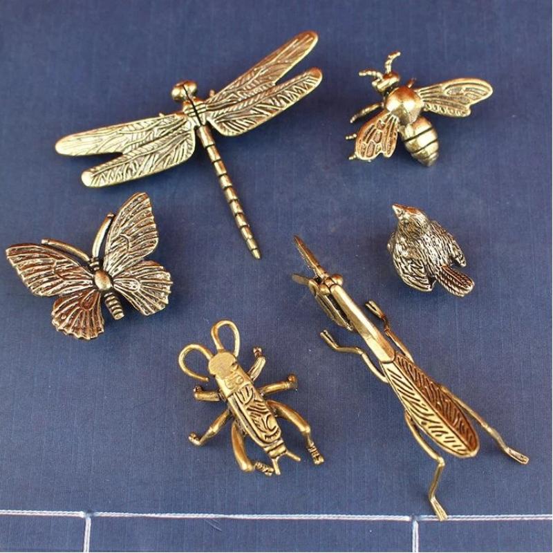 Vintage Fairy Figurines Collectible - Miniaturas de Insetos em Latão com