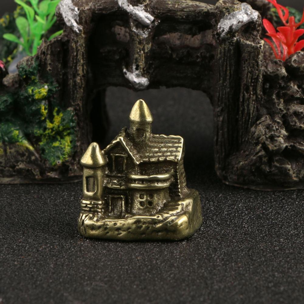 Vintage Fairy Figurines Collectible - Miniatura de Castelo de Latão Sólido