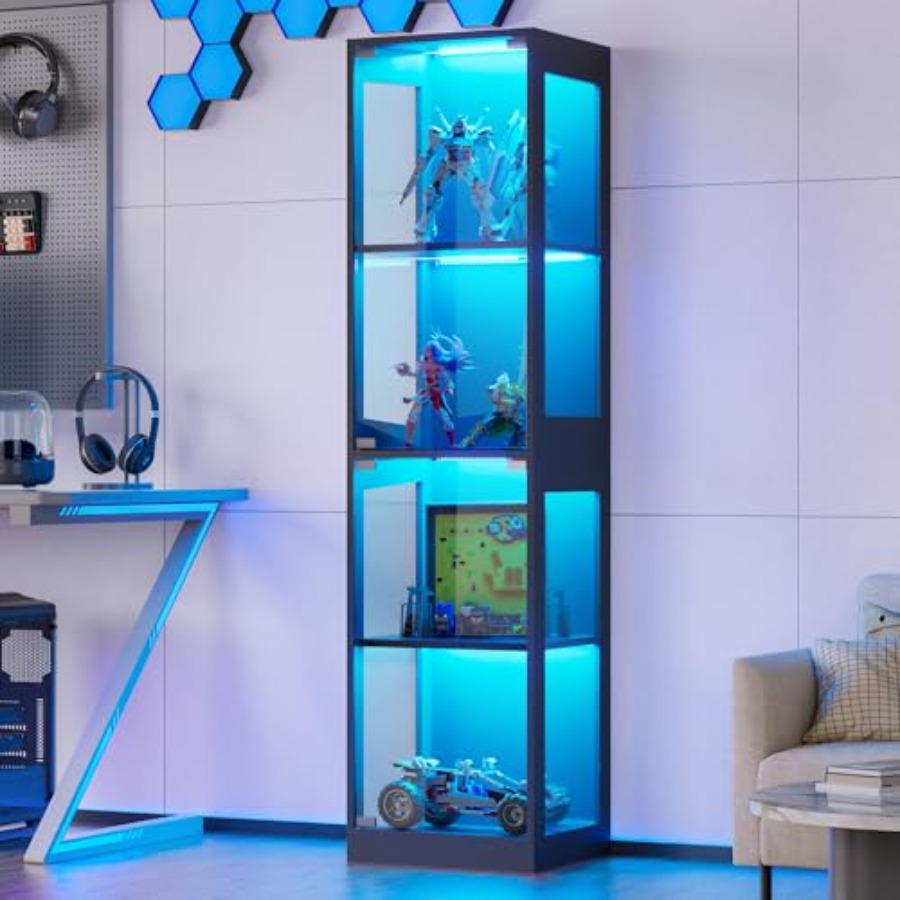 Collectible Collection - Vitrine de vidro com luzes LED