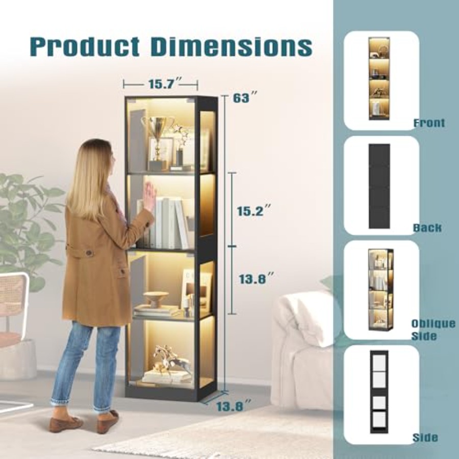Vitrine de vidro com luzes LED - Collectible Collection avaliação e preço