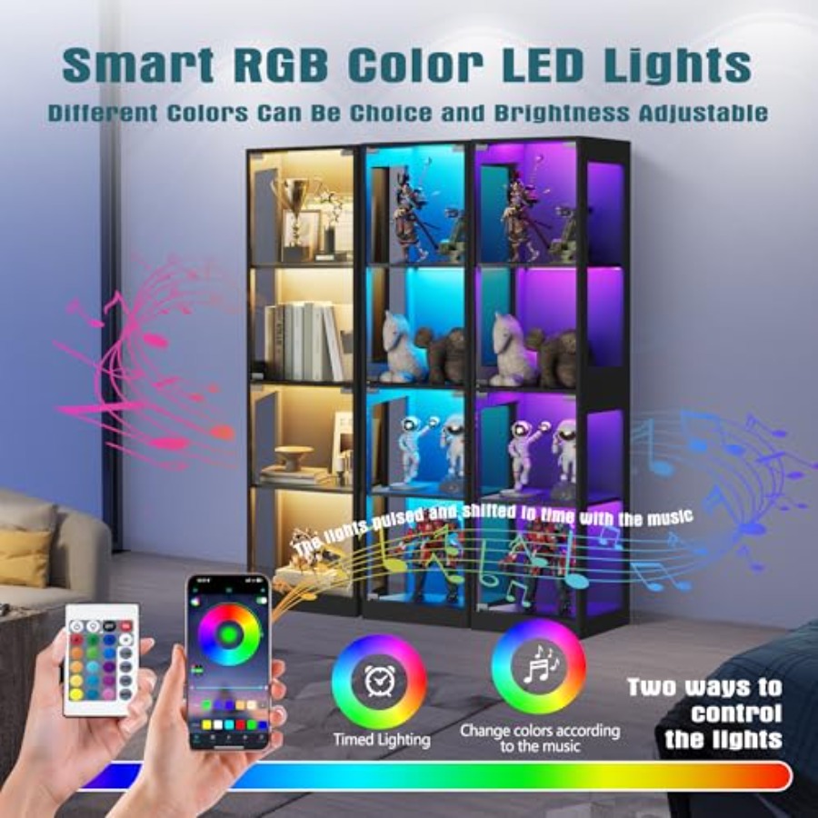Vitrine de vidro com luzes LED - Collectible Collection avaliação e preço